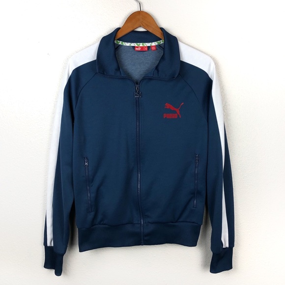 Puma Other - PUMA Blue White Full Zip Sweater Jacket Medium